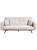 Beliani Schlafsofa HJULBY in Beige/Braun - (W) 220 x (H) 90 x (L) 82 cm