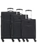 D&N Travel Line 9204 4 Rollen Kofferset 3-teilig mit Dehnfalte schwarz