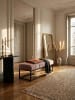 KADIMA DESIGN Sitzbank Samt 108x40x40 cm Flur Polsterbank mit Metallgestell in Rosa