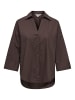 ONLY Gewebte Hemdbluse mit 3/4-Ärmeln in Coffee Bean