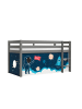 58 aufm Kessel KINDERBETT Karolina 210x114x106 Massivholz Grau Textilset Rakete
