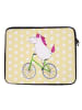 Mr. & Mrs. Panda Laptoptasche Einhorn Radfahrer ohne Spruch in Gelb Pastell
