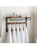 relaxdays Wandgarderobe in Braun/ Schwarz- (B)80 x (H)42 x (T)30 cm