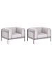 Beliani 2er-Set Sessel FERRETTI in Grau/Beige