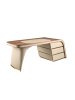 Angel Cerdá Schreibtisch 3268 in Walnuss / Creme – (B)215 x (H)75 x (T)80 cm