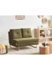 Beliani Schlafsofa JERSLEV in Grün/Braun - (W) 120 x (H) 87 x (L) 84 cm