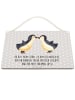 Mr. & Mrs. Panda Schild Pinguin Liebe mit Spruch in Grau Pastell