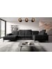 MF Design Nevido Recamiere Rechts in Schwarz -  (L) 201 x (B) 350 x (H) 77 cm