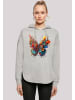 F4NT4STIC Oversized Hoodie Schmetterling Blumen Oversize Hoodie in grau