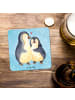 Mr. & Mrs. Panda Glasuntersetzer Pinguin umarmen ohne Spruch in Eisblau