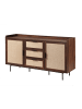 CALICOSY Sideboard JETSON in Dunkles Holz - (W) 140  x (H) 79  x (L) 39,5  cm