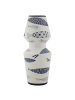 Mauro Ferretti Weiße Keramikvase mit Fischmotiv, Ø 14 x 34 cm