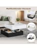ABRIHOME Couchtisch mit 360°drehbarer Tischplatte und Anhebbarer in Weiß, 70*70*40cm