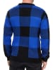 Rusty Neal Schwerer Karo Kontrast Grobstrick Pullover in Schwarz / Sax