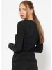 SASSYCLASSY Langarmshirt mit Ziernaht in Dunkelgrau