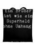 Mr. & Mrs. Panda Umhängetasche Spruch Bruder Superheld mit Spruch in Schwarz
