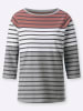 WITT WEIDEN Shirt in rosenholz-grau-geringelt