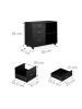 relaxdays Rollcontainer in Schwarz - (B)80 x (H)66 x (T)40 cm