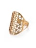 Saraswati Design Nonbook - Ring "Blume des Lebens" Edelstahl vergoldet offen verstellb