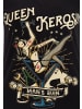 Queen Kerosin Queen Kerosin QUEEN KEROSIN Kurzarm Shirt mit mehrfarbigem Retro-Print und Logo-Patch Mans Ruin in black