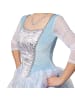 tectake Ballkleid aus glänzendem Stoff, blau/weiß