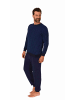 NORMANN langarm Frottee Pyjama Schlafanzug Bündchen - 70653 in blau