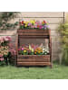 COSTWAY Blumenkasten mit Wagenrad in Braun