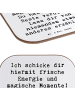 Mr. & Mrs. Panda gläseruntersetzer Spruch Freude und Energie mit... in Weiß