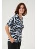 Kaffe Strickpullover KAliz Regular fit in Blue / Black graphic