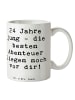 Mr. & Mrs. Panda Teetasse Spruch 24. Geburtstag mit Spruch in Weiß