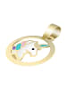 Adeliás Mädchen Anhänger – Einhorn Anhänger aus 333 Gold mit Emaille in gold