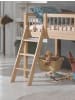 58 aufm Kessel HALBHOHES BETT Kelci 90x200 mit Leiter Buche Massivholz natur