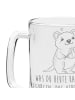 Mr. & Mrs. Panda Bierkrug Glas Quokka Happy mit Spruch in Transparent