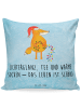 Mr. & Mrs. Panda 40x40 kissen Fuchs Weihnachten mit Spruch in Eisblau