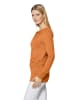 MADELEINE Langarmshirt mit Knoten und Raffungen in wüstenorange