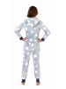 NORMANN Schlafanzug Jumpsuit Overall Sterne Coralfleece - 76801 in blau