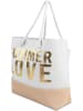 normani Bequeme Sommer-Umhängetasche, Strandtasche in Summer Love White/Gold