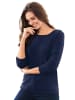 GOLDNER Feinstrickshirt mit U-Boot-Ausschnitt in royalblau