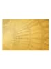 WALLART Leinwandbild Gold - Muschel Silhouette auf Leinen in Creme-Beige