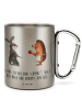 Mr. & Mrs. Panda Tasse Hase Igel mit Spruch in Silber