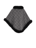 faina Women Poncho in Grau Kariert