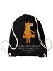 Mr. & Mrs. Panda Beutel Rucksack Fuchs Laterne mit Spruch in Schwarz