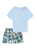 Schiesser Pyjama Modern in hellblau