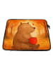 Mr. & Mrs. Panda Laptop Tasche Bär Morgenkaffee Design ohne Spruch in Weiß
