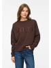 Vila Langarm Sweatshirt Rundhals Stickerei Stilvoll in Kaba-Braun