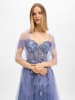 Unique Abendkleid in indigo - 0001
