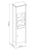 Feldmann-Wohnen Vitrine Melini schiefergrau / Eiche Delano hell 55 / 38 / 200cm