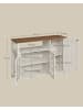 VASAGLE Küchenschrank Daxton in Honigbraun-Vintageweiß - (B)110 x (H)75 x (T)33 cm