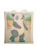 Mr. & Mrs. Panda Tote Bag Panda Inliner fahren Design ohne Spruch in Weiß