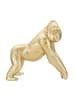 Mauro Ferretti Gorilla-Statue aus goldenem Kunstharz, 24,3 x 13,9 x 22,8 cm